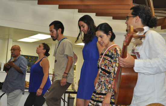 Soneros from various locations of California rehearse together to present son jarocho at the Library of Congress and the Kennedy Center