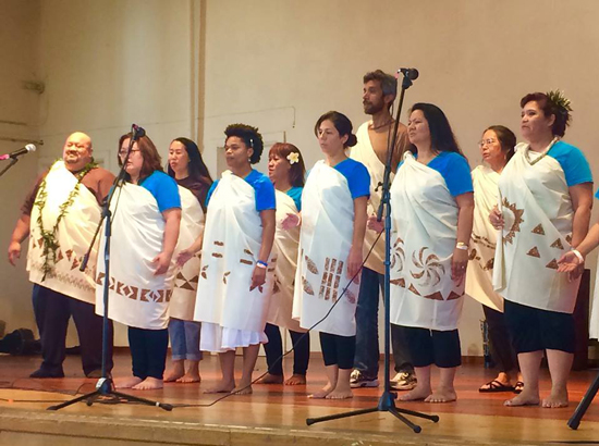 Kumu Liko Puha, (far left wearing the green leaf lei) will teach Hawaiian cultural arts as part of the Mahea Uchiyama Center for International Dance's Living Cultures Grants Program project this year. He is seen here with some of last year’s participants of the Kapili workshops.