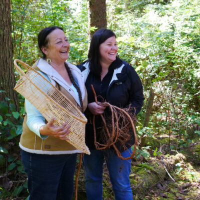 Master Artist Dixie Rogers and apprentice Julia McCovey in Humboldt County, CA. Shot by Jennifer Joy Jameson and Shweta Saraswat on October 4, 2018.