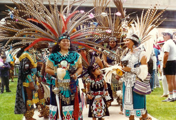 Master Aztec dancer and regalia maker Mary Lou Valencia